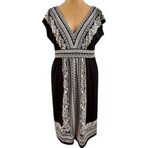 INC dress size large black white boho